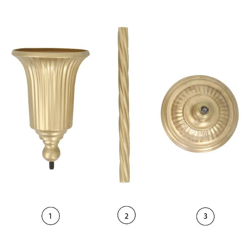 Wedding Prop Hotel Table Flower Retro Metal Candlestick Goblet Floral Vase Gold Candle Stand Decoration