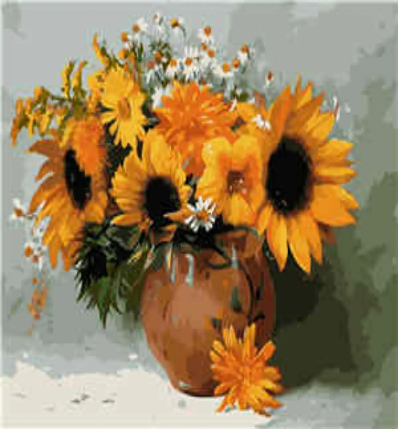 Painting by number sunflowers painting,40*50 DIY  Plantscapes painting, canvas painting for Living room wall