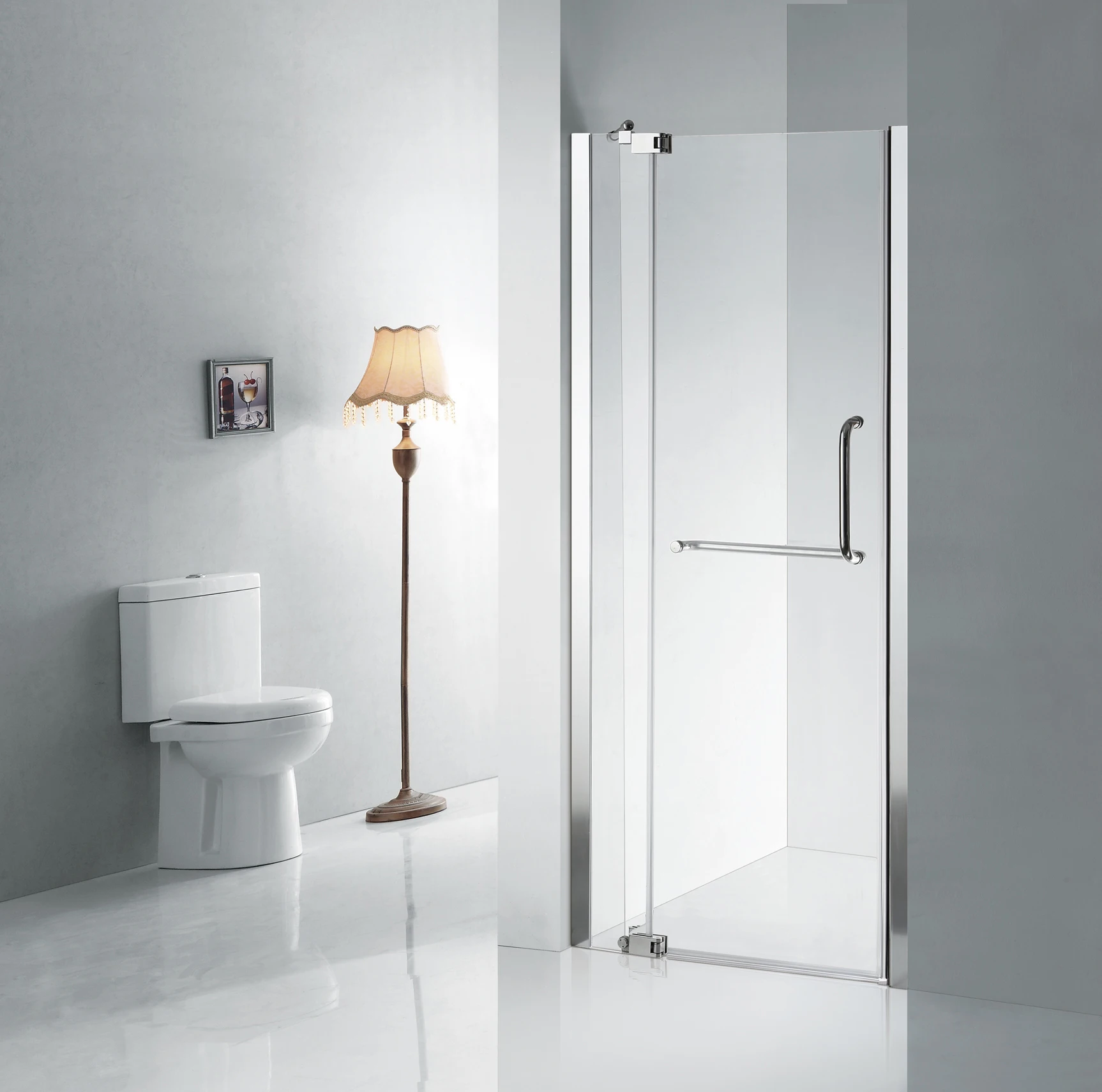 KMRY Modern Design Tempered Glass Shower Screen Room Bathroom Shower Glass Door Enclosure Shower Door Frameless