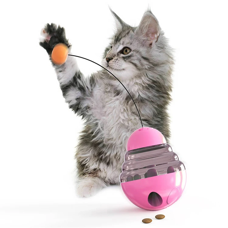 Multi Colors 2-in-1 Interactive Cat Food Dispensing Toys Ball Tumbler for Cats Playing