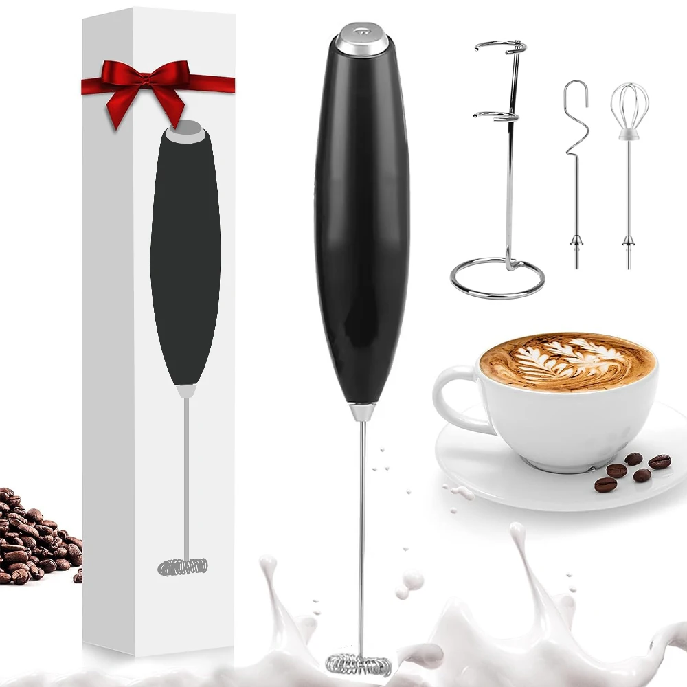 Coffee Electric Milk Frother Handheld Automatic Portable With Battery Kitchen Powerful Commercial With Stand