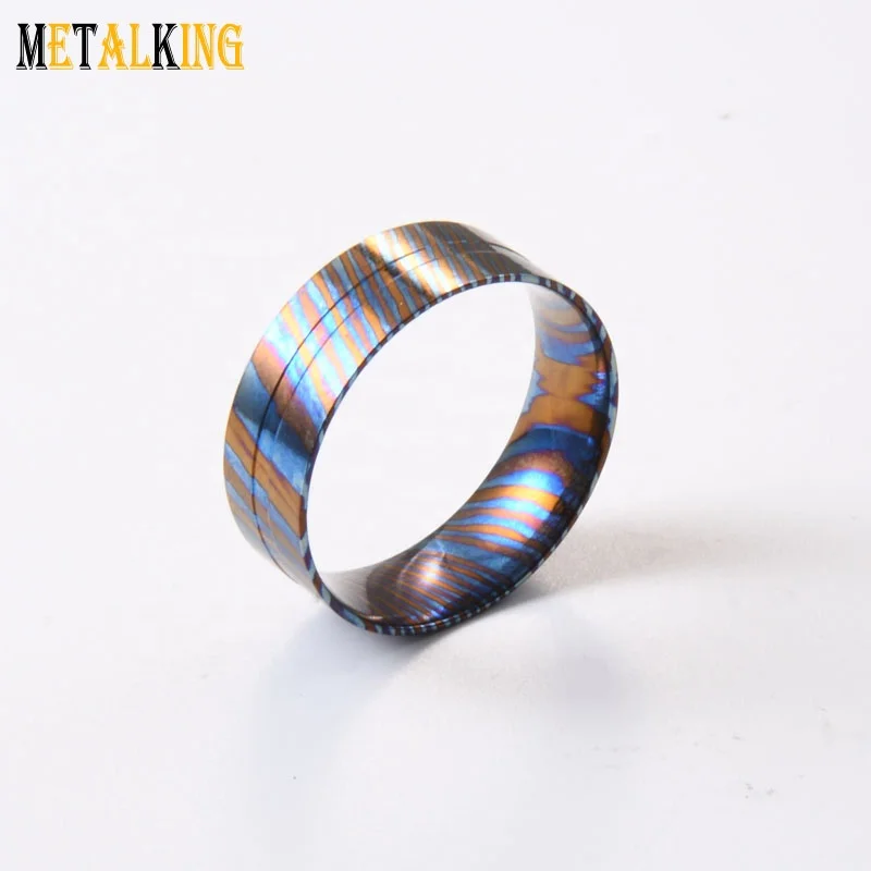 Модные 8 мм стальные кольца Timascus сердечник для инкрустации подходит вольфрама титана деревянный внешний корпус