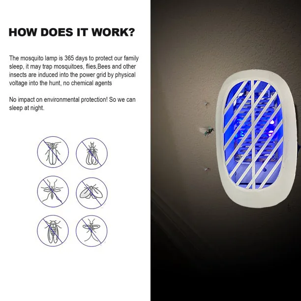 2023 Hot Selling Electric Plug-in Lamp Pest Control Mosquito Insect Fly Killer Trap Lamp