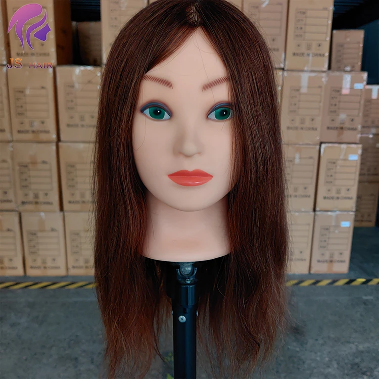 Wholesale female long hair training head Mannequin manikin teach doll with real natural Hair black brown blonde color available