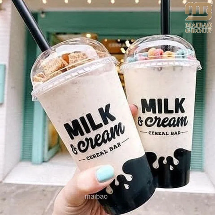 Custom 8 16oz 24 32oz 400ml Plastic Cups With Logo Wholesale Disposable Pp Plastic Drinking Cup Juice Cold Coffee Bubble Tea Cup