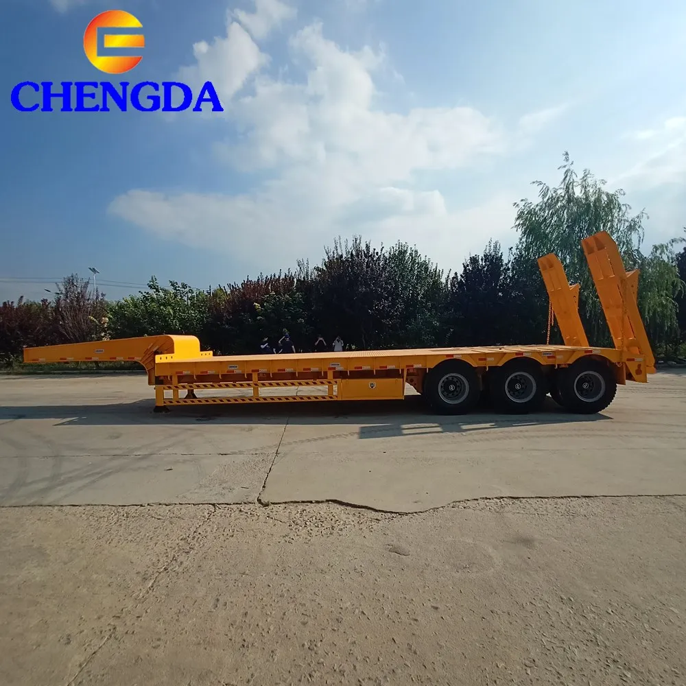 3 Axles Mechanical Low Bed Semi Trailer Lowboy Lowbed Trailer For Sale