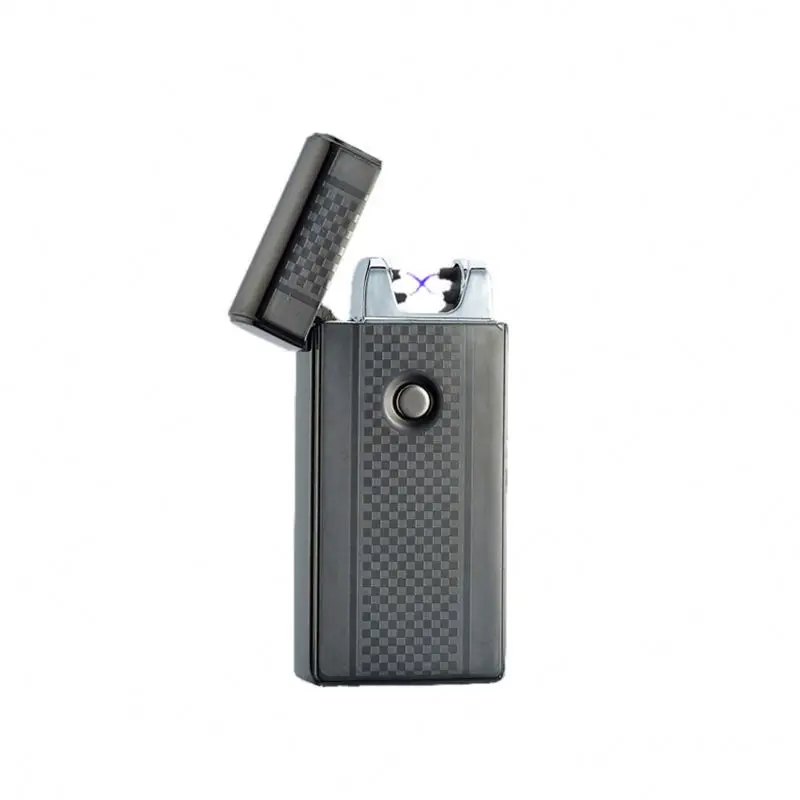 Dual Arc Electronic Cigarette Lighter USB Metal Rechargeable Windproof Flameless Electric Lighters