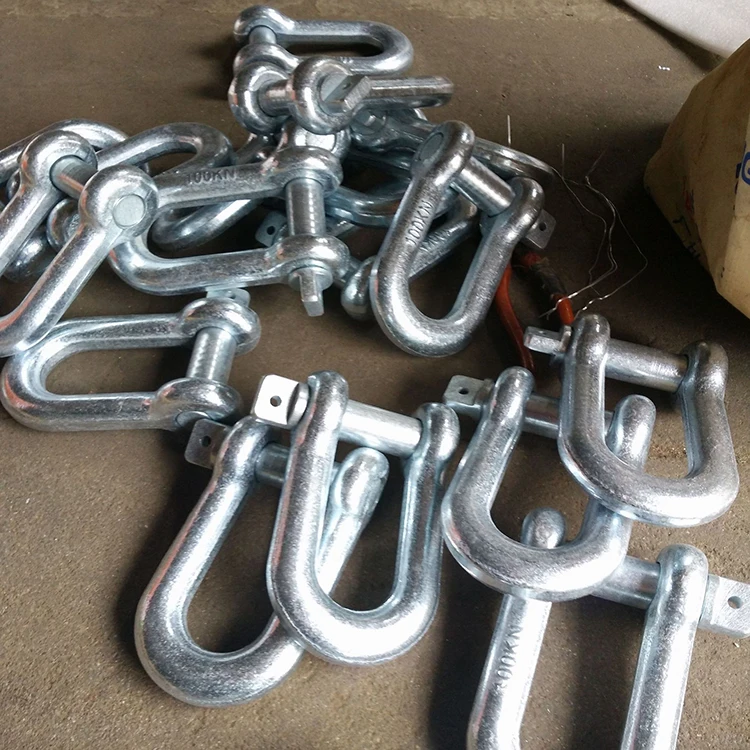 Rigging Lifting European D Shackle Type With Screw Pin U-Bolt Crane Cable High Strength Shackle