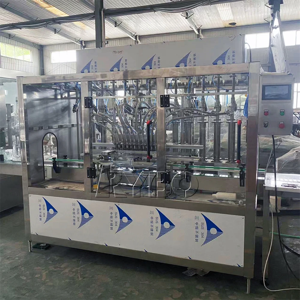 Automatic glass jar detergent liquid soap 5L bottle oil filling capping and labeling machine bottling packing production line
