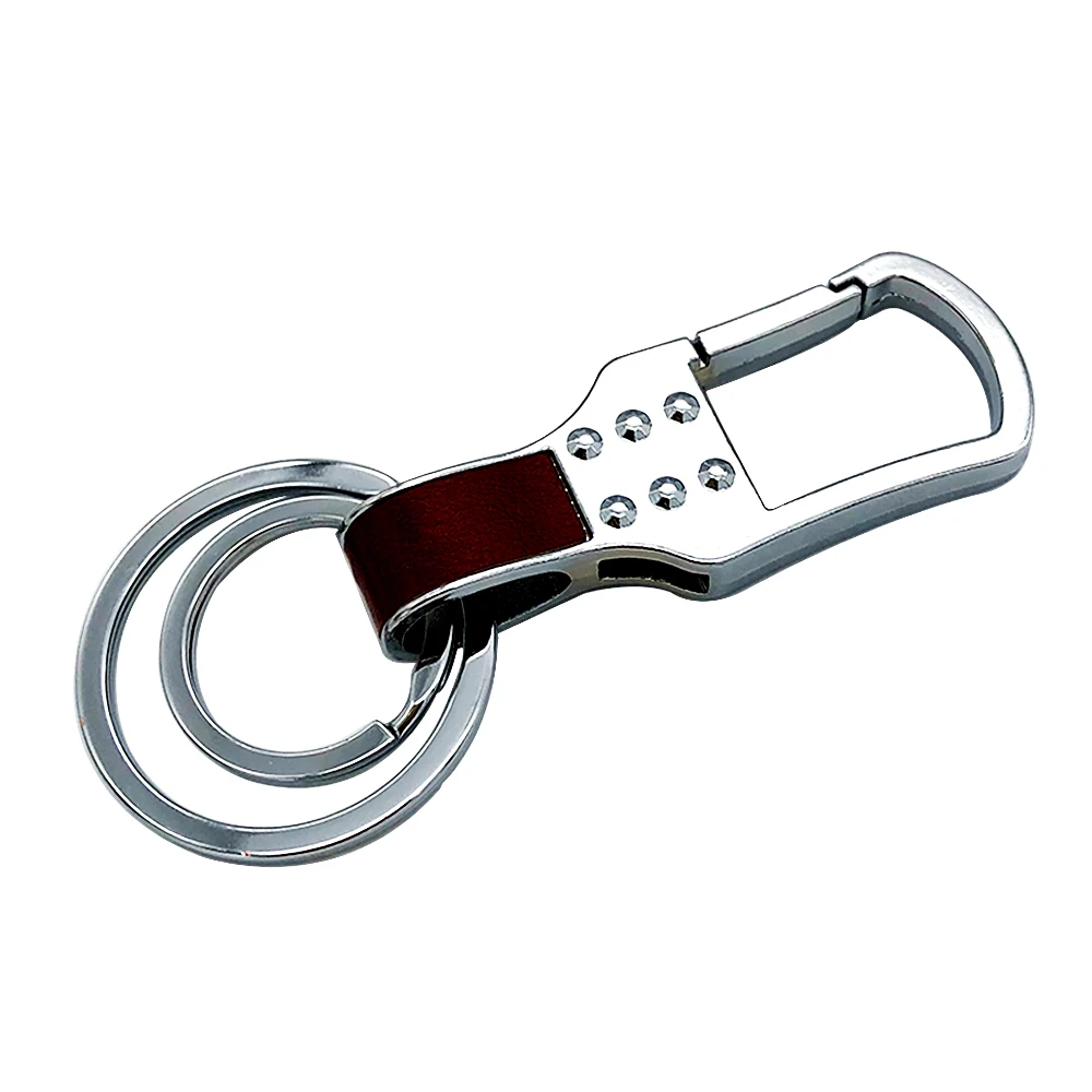 
Custom leather metal keychain car key chain ring fobs 