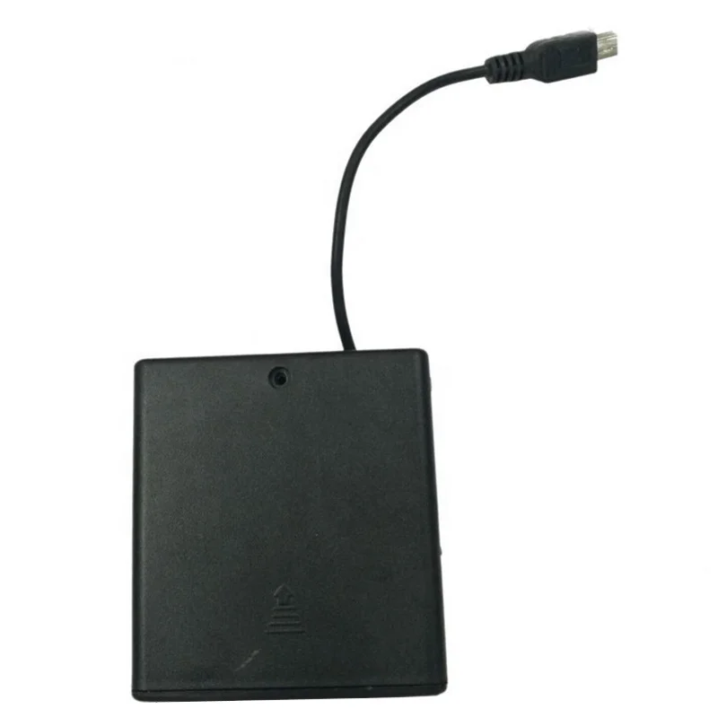 AA 6V button battery holder case 4slots smt 4AA switch&cover plastic battery holder case with micro connector