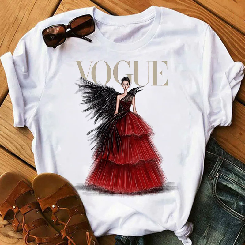 Fashion Casual White T-Shirt Printed Pattern Customizable Made Knitted Spandex Fabric Sizes XL XXL 3XL Available T-Shirt