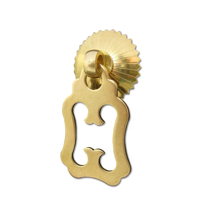 Fish Shape Brass Cabinet Knobs And Handles Handmade Ring Pull Drop Closet Drawer Door Small Furniture handles
