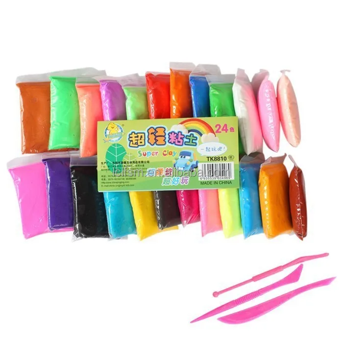 Polimer clay Endlessly Reusable Kids Modeling Clay Non Toxic Rainbow Color Play Dough Blocks for Creative Fun For Child