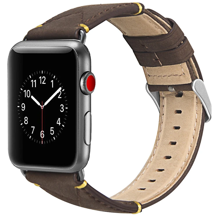 2019 высокое качество продукции смарт натуральной кожи Винтаж стиль часы группа для apple watch