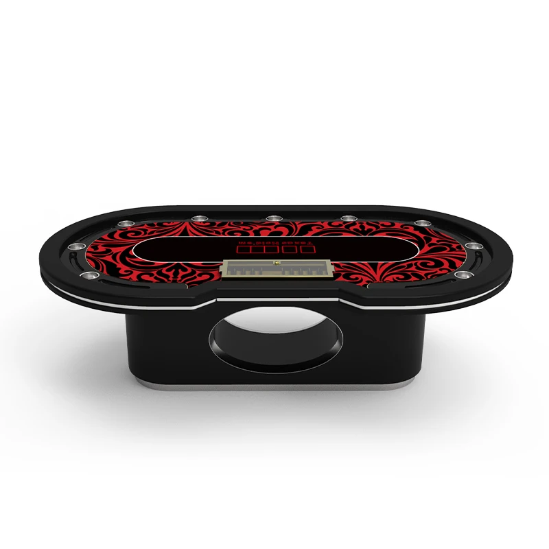 YH Professional Deluxe New Design Hollow Oval Legs Texas Table With Runway Water Cup