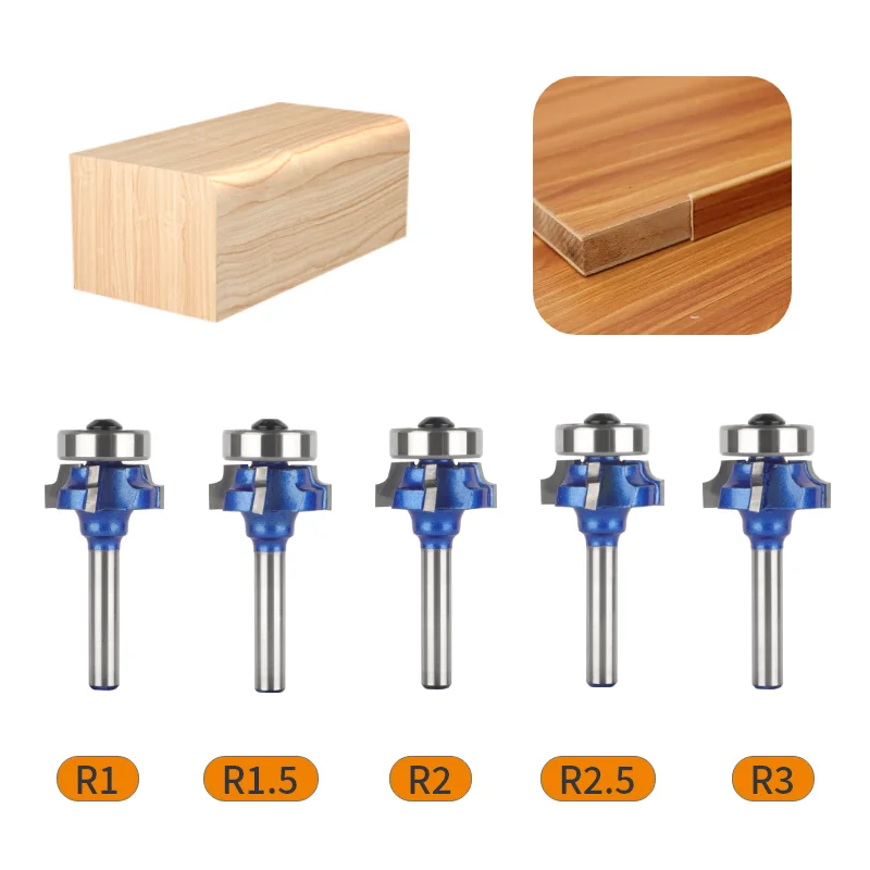 Blue Z4 Corner Round Bit Router Bit Woodworking Milling Cutter For Wood Bit Face Mill Carbide Cutter End Mill