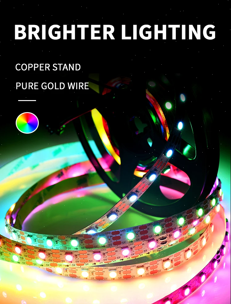 5V WS2812B Led Strip 5m 30 60 96 100 144 Pixel IP65 Black white PCB WS2812B Led Digital Strip