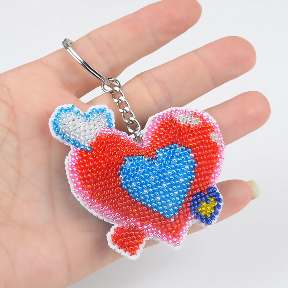 Diy beads embroidery toys for children Beads Cross Stitch Kit keychain homemade toy gift