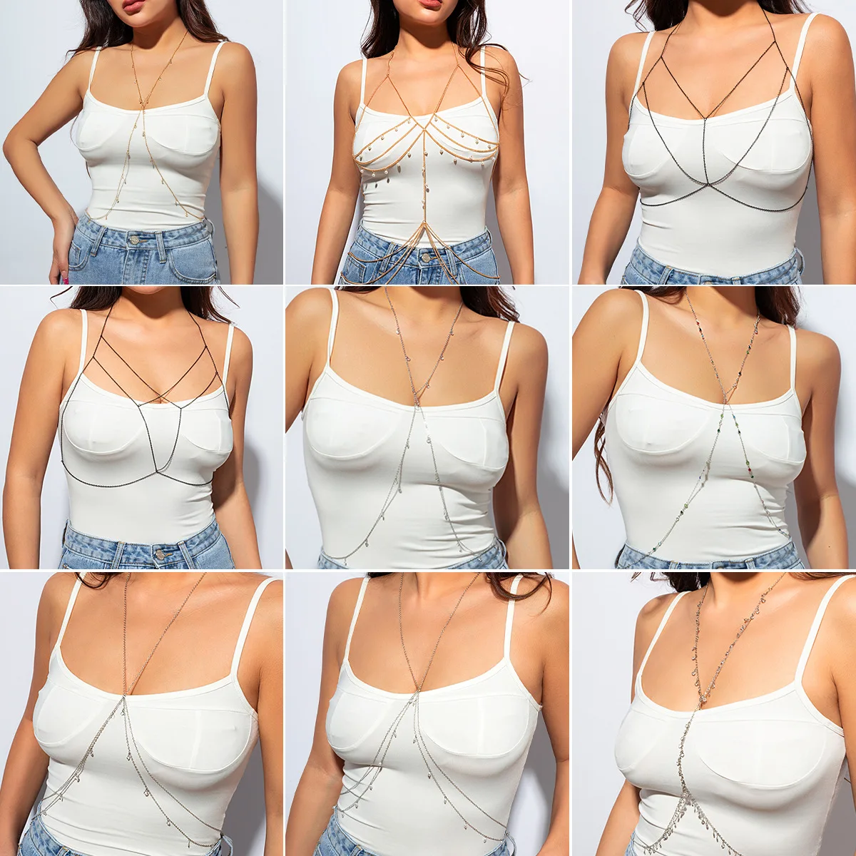 Bikini Waist Belt Belly Chain Body Jewelry Butterfly Tassel Bra Chain Body Jewelry Rhinestone Sexy Body Chains For Women