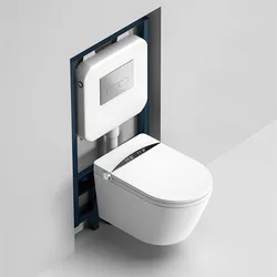Chaozhou wall hanging mounted cuvettes de wc conceal cistern rimless hung smart toilet for Europe market