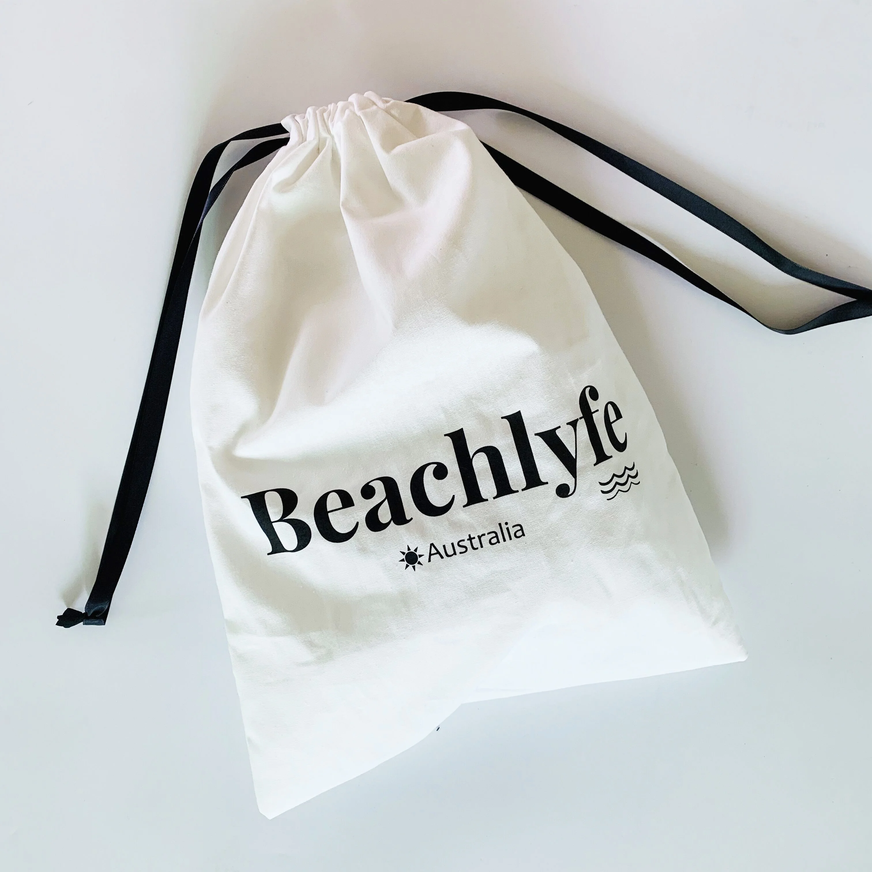 
Promotional white cotton calico muslin draw strings bag with custom logo 