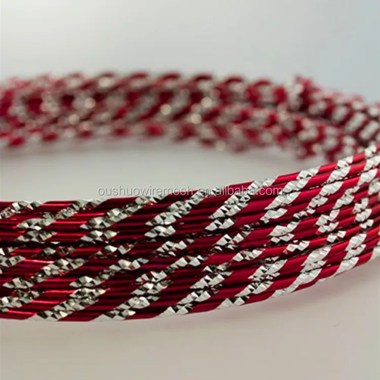 2mm metal craft wire diamond cut colorful aluminum wire for handmade jewelry making
