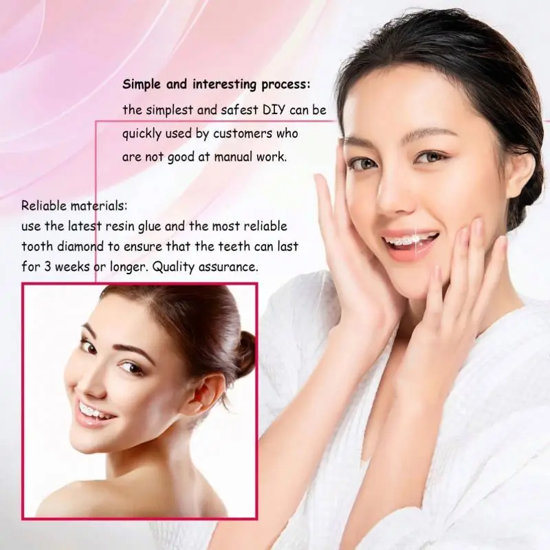 Jaysuing Whitening Studs Denture Acrylic Teeth Crystal Ornament Oral Hygiene Decoration Tooth Gem Kit