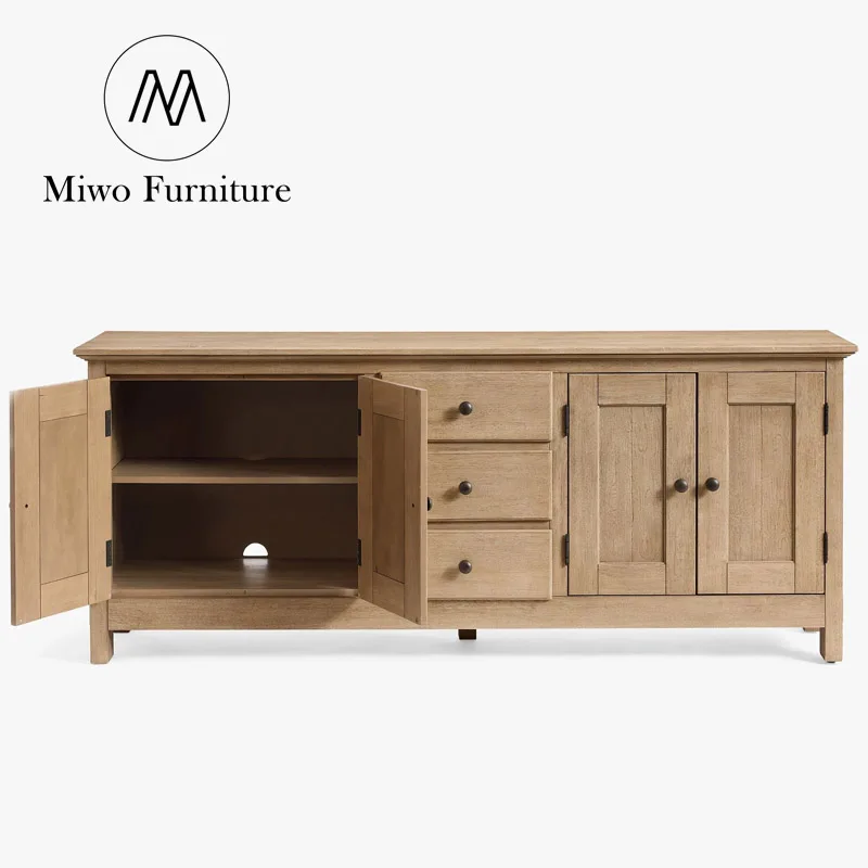 Modern country antique furniture design solid wood Benchwright Grand Buffet side cabinet Chest drawers locker custom Sideboard