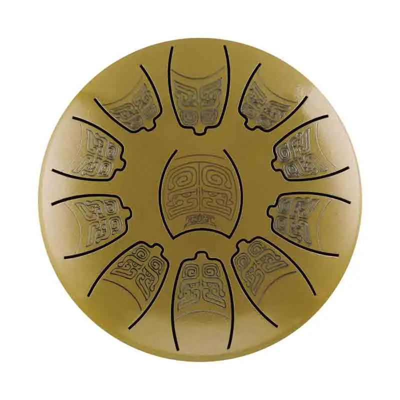 Made in China high cost performance engraving matte gold 6 inches 11 tongues Tank Handpan hank drum  Steel tongue drum