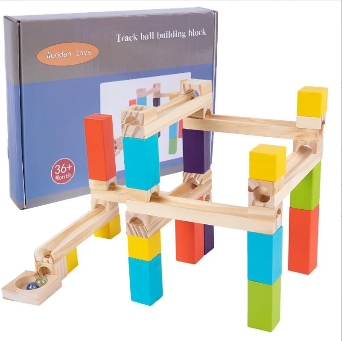 outdoor Nootropic parent-child wooden stacking tower Marbles building blocks tumbling tower games toys