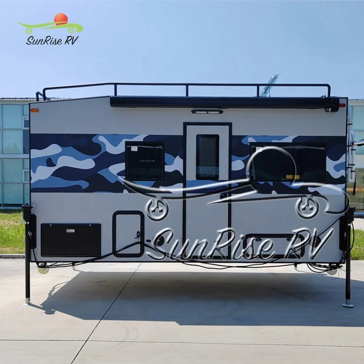 SUNRISE RV ALUMINUM SANDWICH Overland Camping Truck Camper Shell Mercedes Unimog expedition vehicle dual cab slide on campER