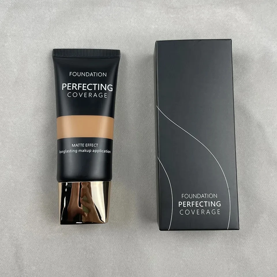 Soft packaging makeup foundation cheap on shipping high quality waterproof matte organic vegan liquid foundation