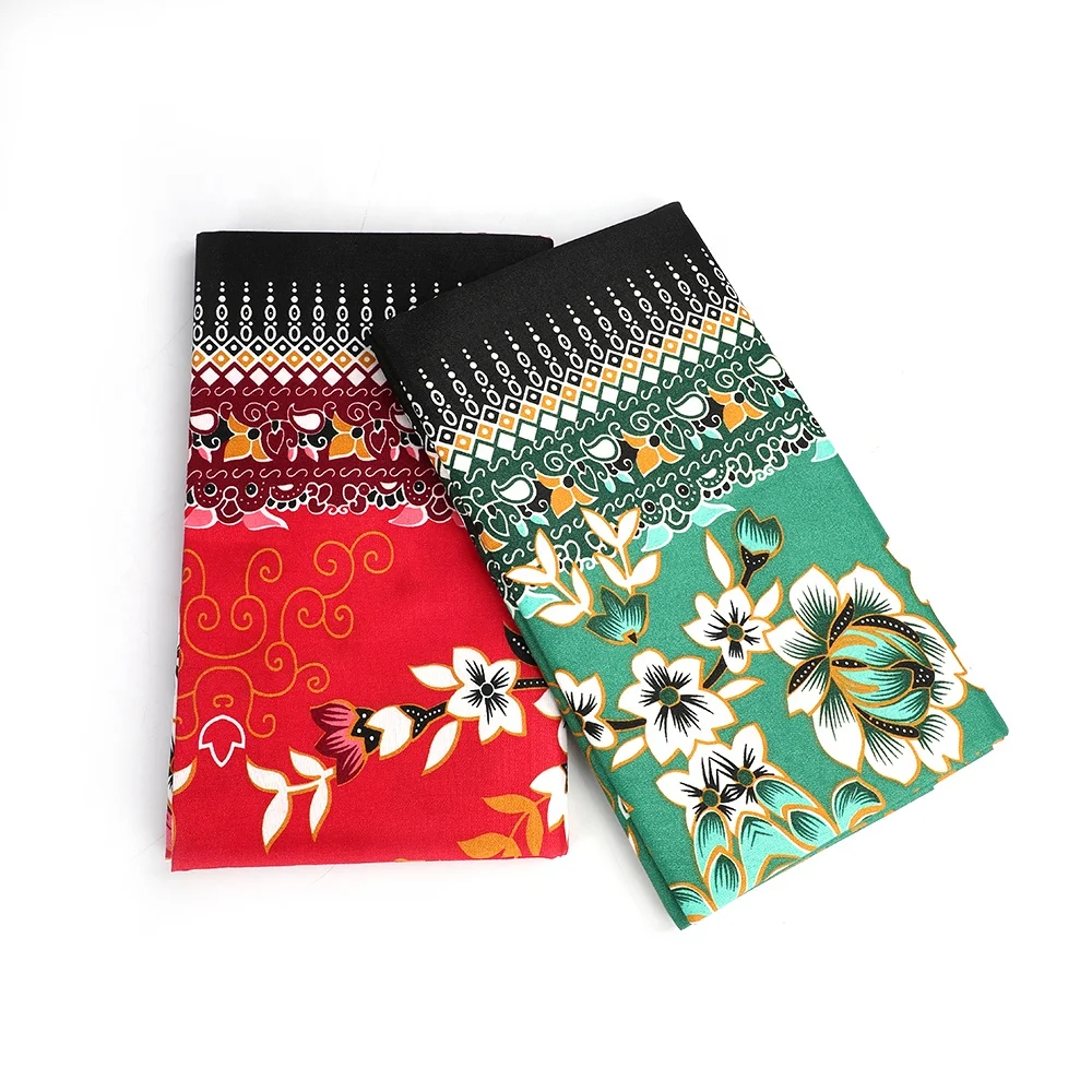 Wholesale polyester print fabric Malaysia Myanmar Thai National Costume sarong pareo