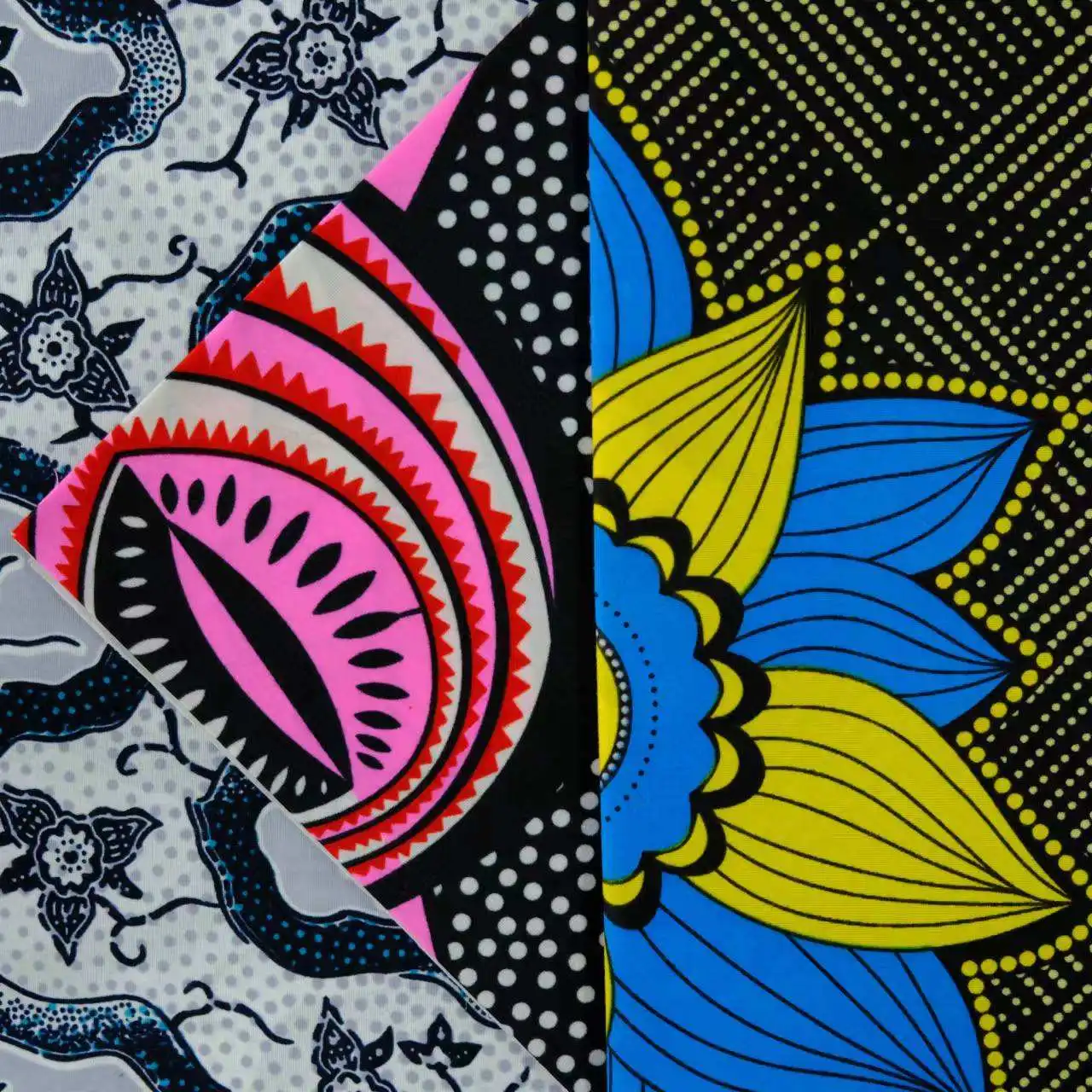 Factory Supply African Wax Prints 100% Cotton Fabric 6 Yards Woven Plain Custom Printed Double Wax Fabric