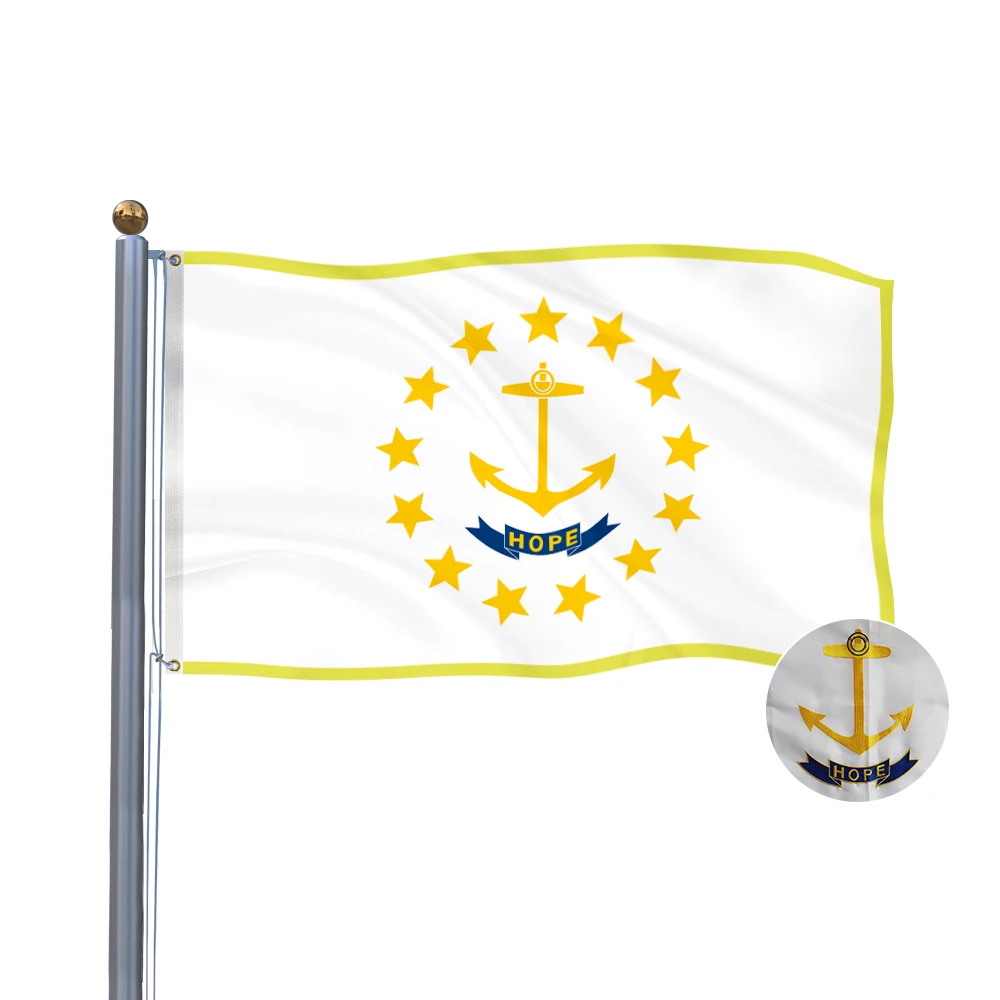 The Embroidered Banner 2024 3X5 FT Rhode Island Flag