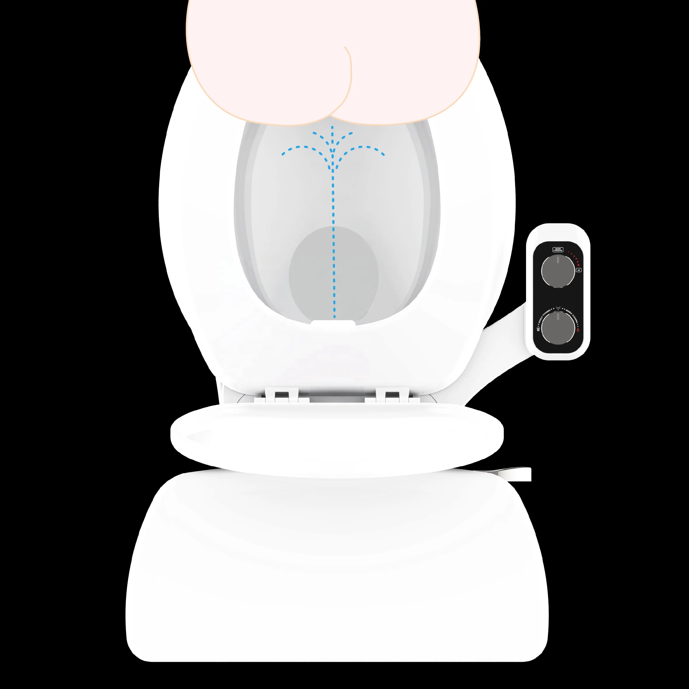 Non Electrical Bidet Dual Nozzle With Self Cleaning bidet Sprayer Feminine And Posterior Wash bidet