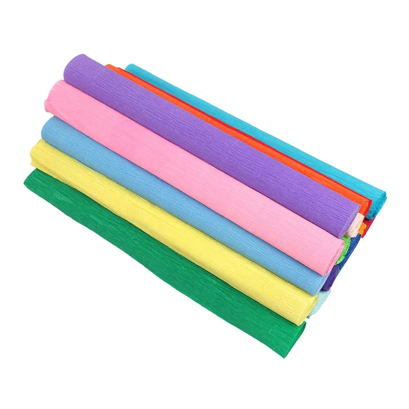 Colorful Rolled Edge Paper Handmade Flower Making Materials Paper DIY Rose Crinkle Paper