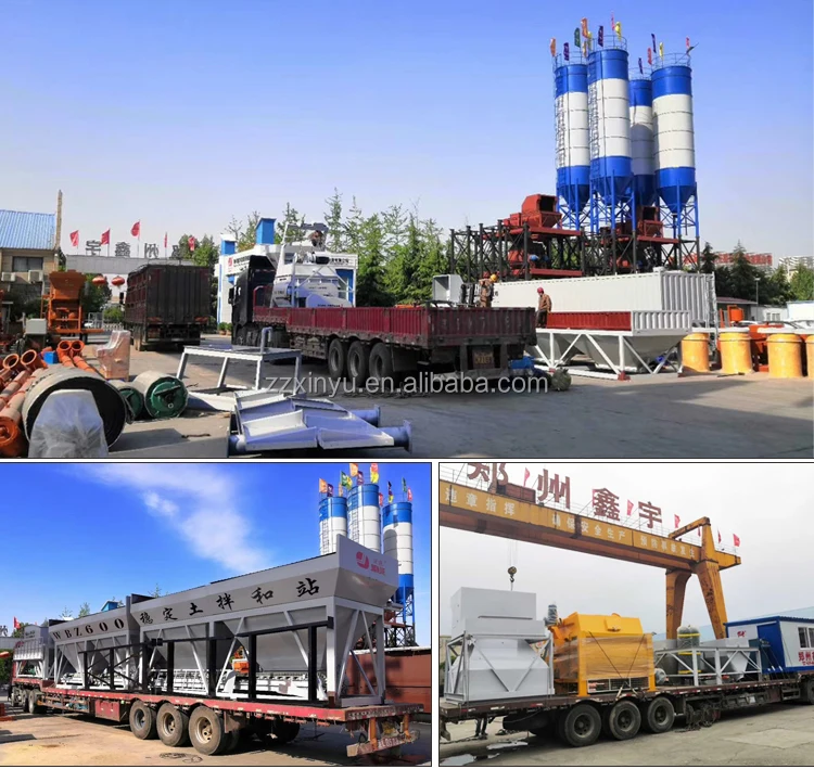 25m3 To 180M3 Mobile Ready Mix Portable HZS25 Concrete Mixer Plant With Cement Silo