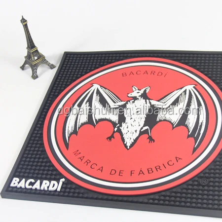 Custom Soft PVC Bar Mat /rubber beer drinking barmats /printing or embossed custom logo bar rail mats