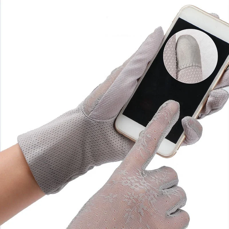 
Sunscreen Driving Gloves For Women Lace Summer Anti Ultraviolet Thin Cycling Bicycle Bike Outdoor Touch Screen Elastic Ice Glove 
