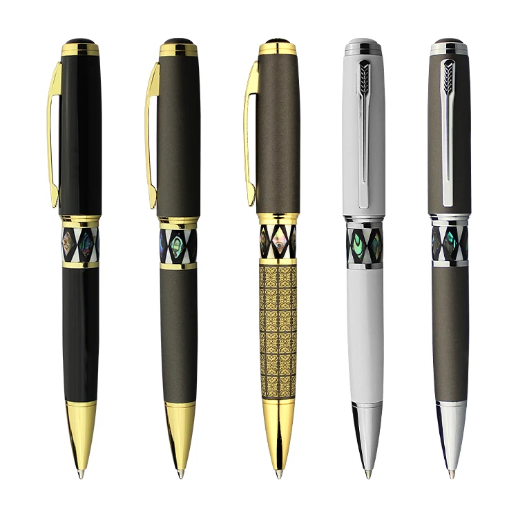 wholesale high quality elegant expensive ballpoint pen diamond shell pen with custom logo
