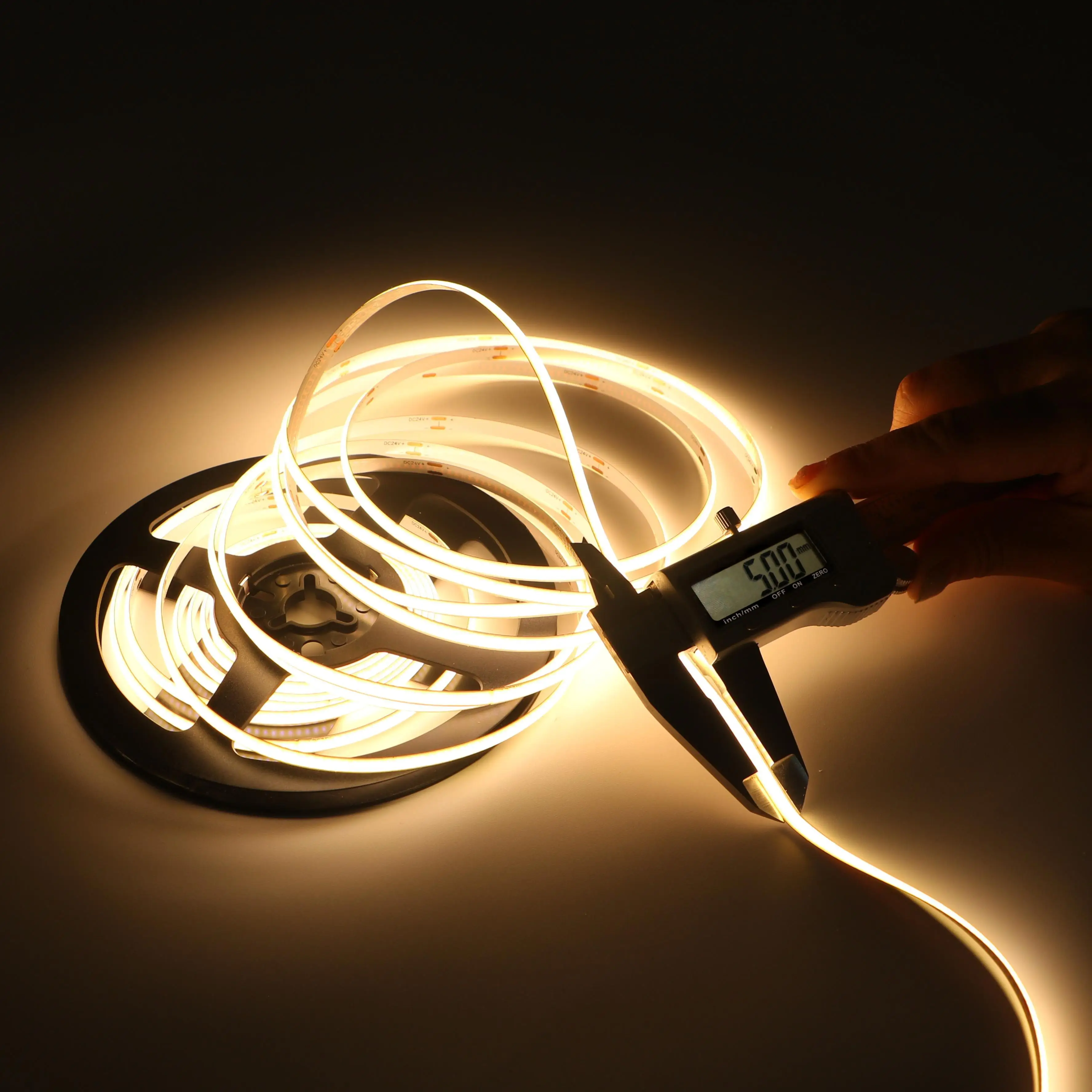 480leds 2700K 3000K 4000K 6000K 5mm Wide PCB Warm Color 24V High CRI LED Strip 5m COB For Furniture