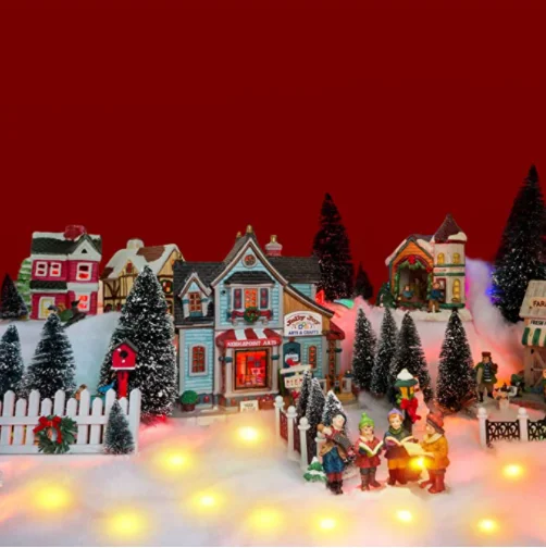 Christmas Snow Blanket with LED Light Christmas Table Blanket Fake Snow Table Runner for Christmas Village Table Decor 155*40 CM