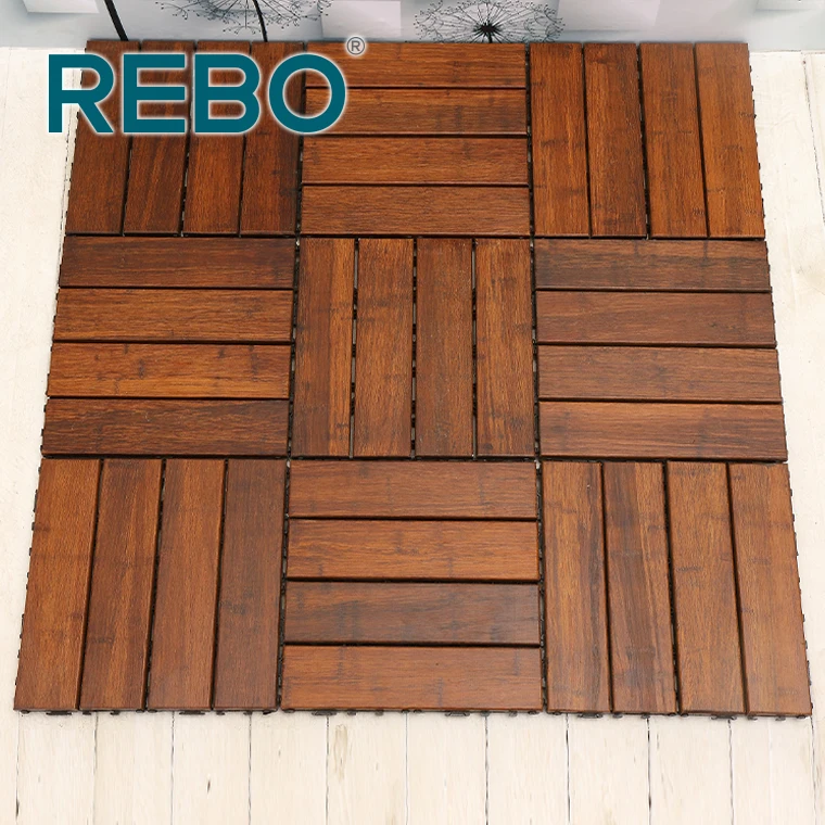 Eco click house bamboo outdoor decking flooring tile