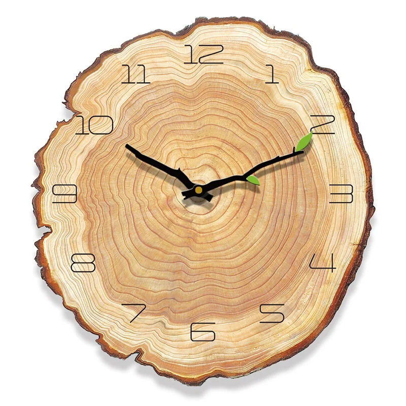 
Distressed Wood 12 and 16 Inch Accent Wall Clock Rattan Hall Wall Clocks 