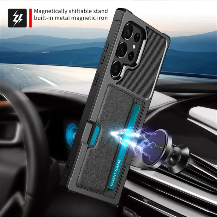 Wholesale Card Inserted Mobile Phone Case for Samsung S23 Ultra Shockproof Leather Phone case with holder for S21 S22