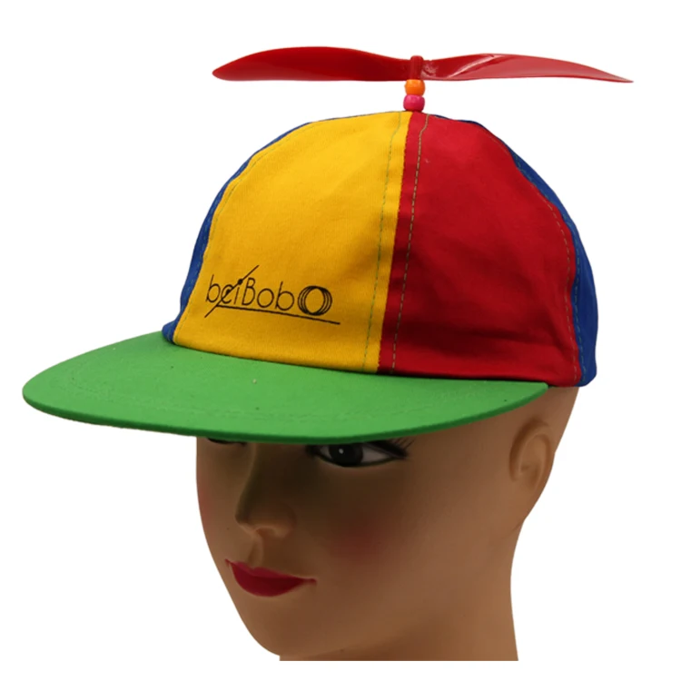 Embroidery hip- hop hat baby flat brim helicopter cap
