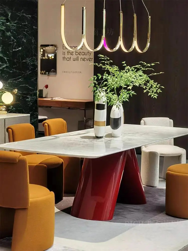 New Contemporary Furniture Dinning Table White Metal Brass Dining Table Manufacturers Brushed Brass Sintered Stone Customize