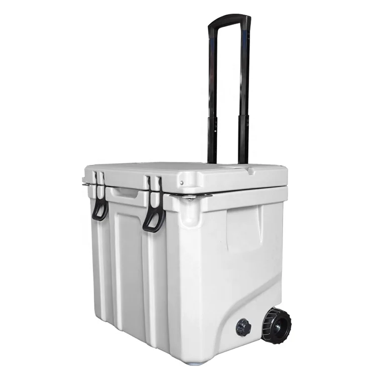 Hot Selling Eco-Friendly Plastic Insulated Ice Cooler Large Fishing Food Hard Cooler Box with Wheel